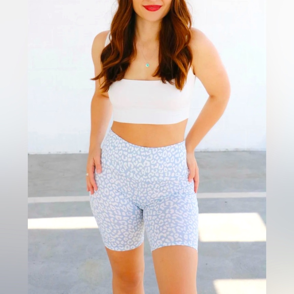Treasure Blue Cheetah Biker Shorts